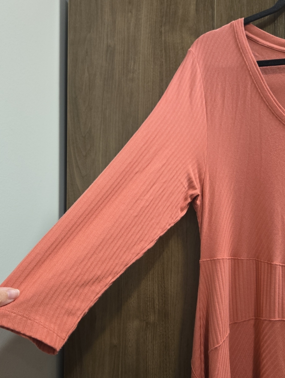 Soft Surroundings-Maxi Dress Ribbed Knit in Coral-Size XL - Picture 6 of 13
